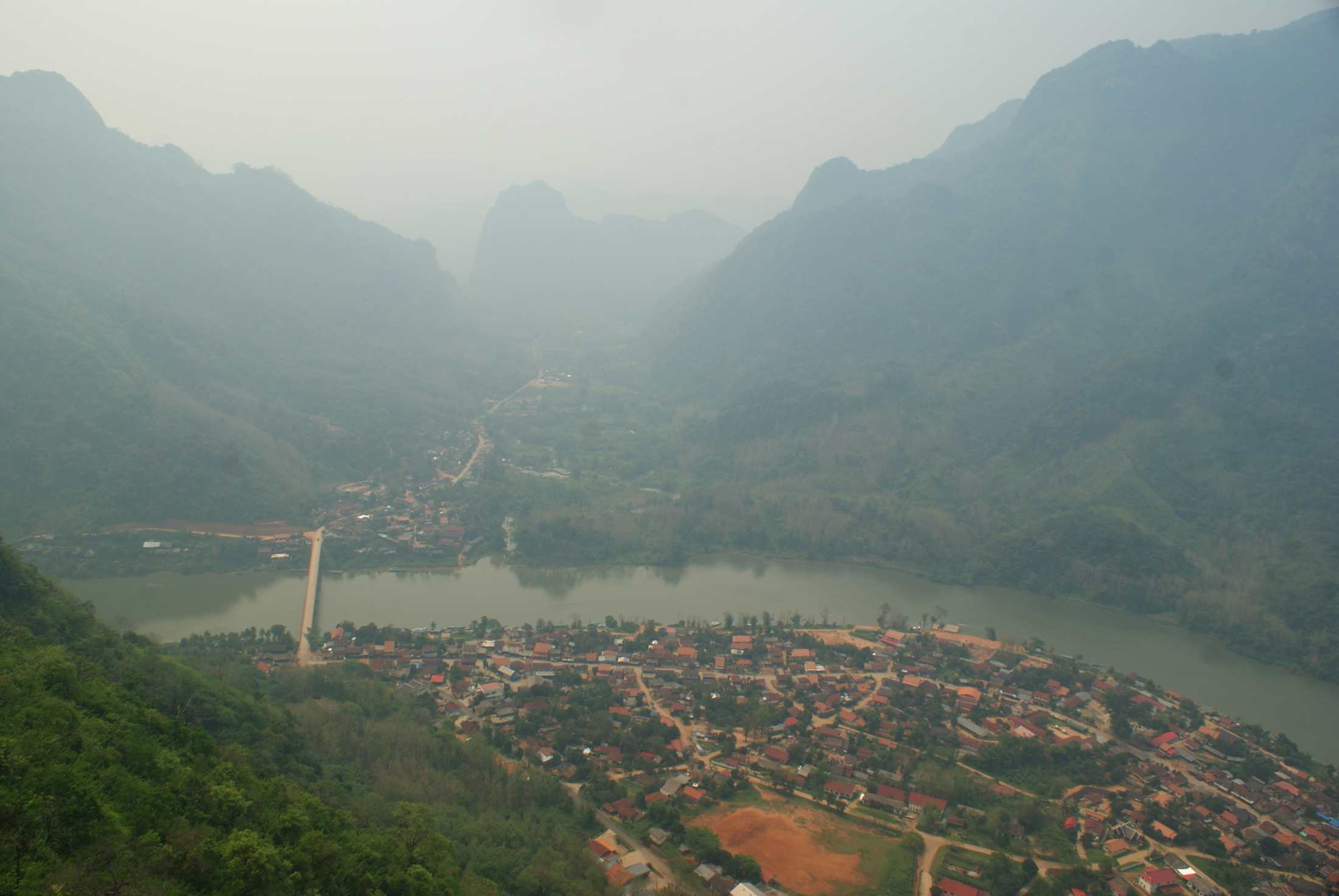 View of the river and the city from up high