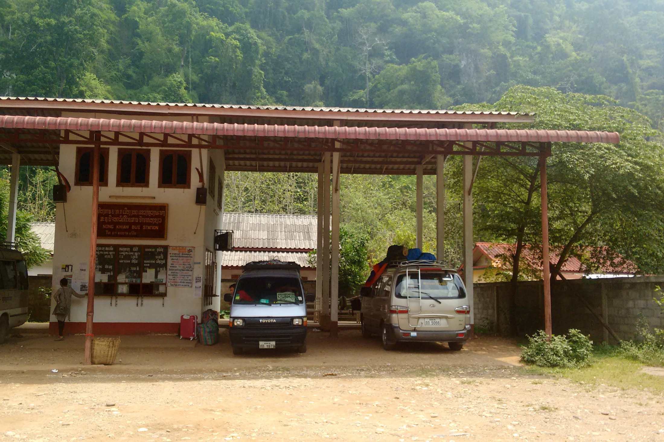 Bus station in Nong Khiaw.