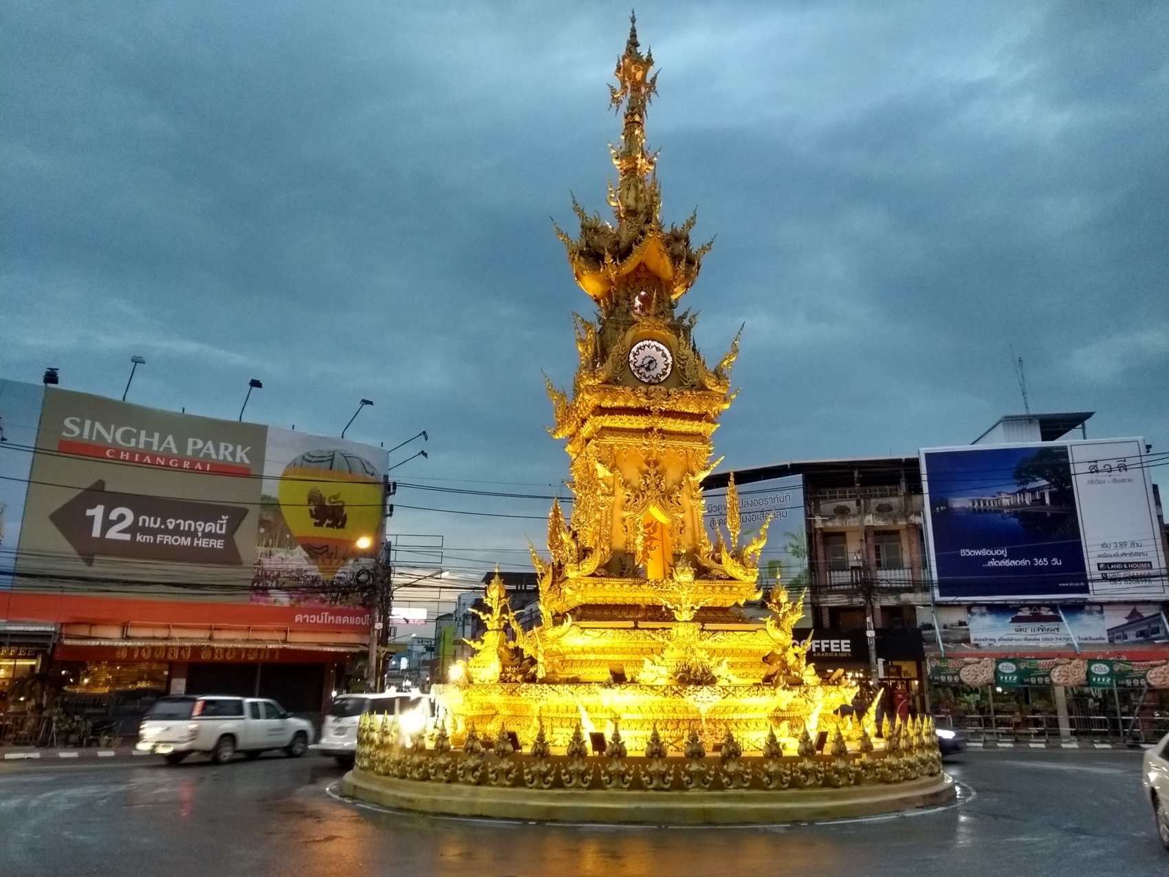 The Golden Clock Tower in Chiang Rai